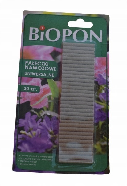 BIOPON pałeczki nawozowe uniwersalne 30 szt BIOPON pałeczki nawozowe uniwersalne 30 szt