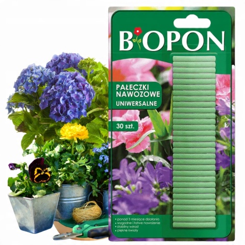 BIOPON pałeczki nawozowe uniwersalne 30 szt BIOPON pałeczki nawozowe uniwersalne 30 szt