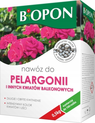 BOPON - NAWÓZ DO PELARGONII I INNYCH KWIATÓW BALKONOWYCH 0.5KG