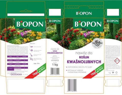 BOPON - NAWÓZ DO ROŚLIN KWAŚNOLUBNYCH GRANULAT 1KG
