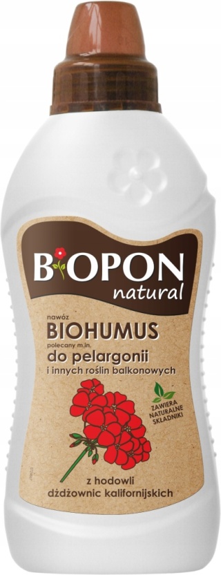BOPON - NAWÓZ TYPU BIOHUMUS POLECANY DO PELARGONII PŁYN 1L