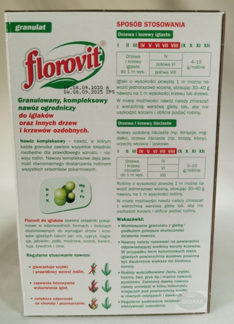 NAWÓZ FLOROVIT DO IGLAKÓW 1kg P/BRĄZ. KARTON (12) NAWÓZ FLOROVIT DO IGLAKÓW 1kg P/BRĄZ. KARTON (12)