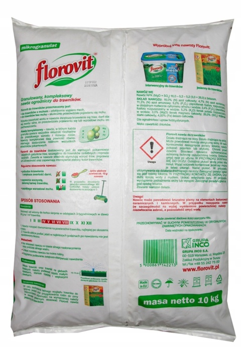 NAWÓZ FLOROVIT DO TRAW Z MCHEM 10kg (80)