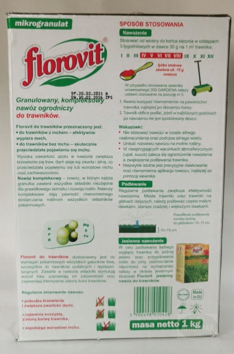 NAWÓZ FLOROVIT DO TRAW Z MCHEM 1kg KARTON (12) NAWÓZ FLOROVIT DO TRAW Z MCHEM 1kg KARTON (12)