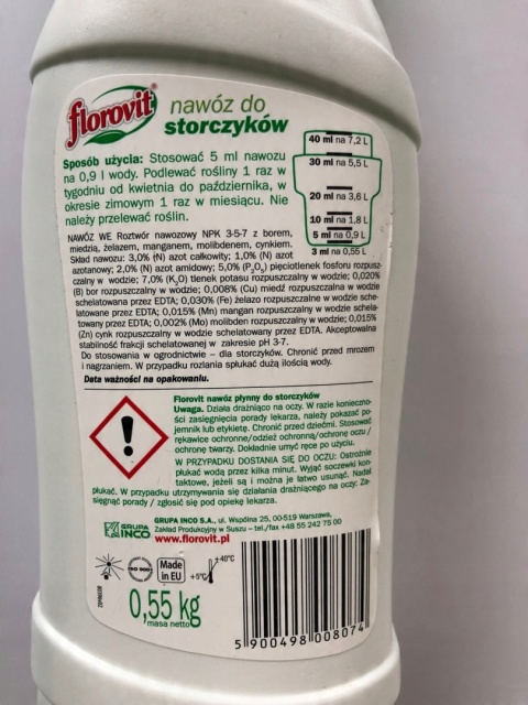 NAWÓZ FLOROVIT PŁ.DO STORCZYKÓW 0,5l (6) NAWÓZ FLOROVIT PŁ.DO STORCZYKÓW 0,5l (6)