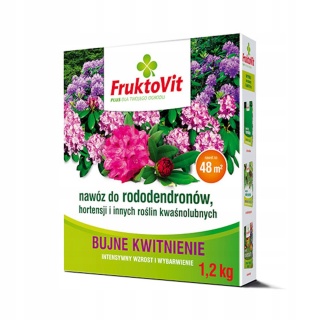 NAWÓZ FRUKTOVIT DO RODODENDRONÓW 1,2 KG HORTENSJI I INNYCH KWAŚNOLUBNYCH KARTON