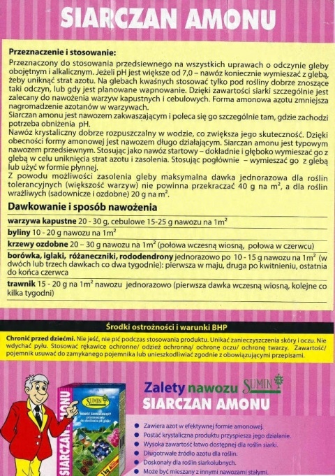 NAWÓZ SUMIN SIARCZAN AMONU 1KG NAWÓZ SUMIN SIARCZAN AMONU 1KG