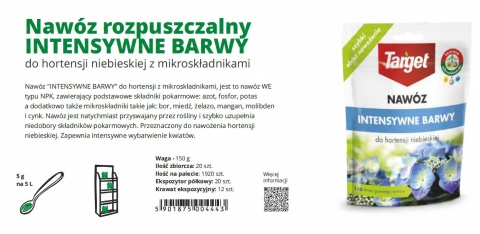 NAWÓZ "TARGET" ROZP. DO HORTENSJI 150g INTENSYWNE BARWY (20) NAWÓZ "TARGET" ROZP. DO HORTENSJI 150g INTENSYWNE BARWY (20)