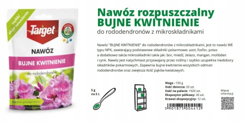 NAWÓZ TARGET ROZP. DO RODODENDRONÓW 150G BUJNE KWITNIENIE