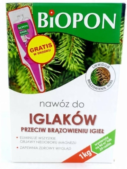 Nawóz do iglaków p.brązowieniu igieł granulat 1kg Nawóz do iglaków p.brązowieniu igieł granulat 1kg