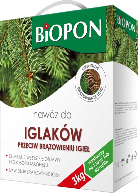 Nawóz do iglaków p.brązowieniu igieł granulat 3kg Nawóz do iglaków p.brązowieniu igieł granulat 3kg