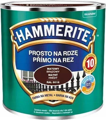 AKZO HAMMERITE Mat Brązowy 0,25L