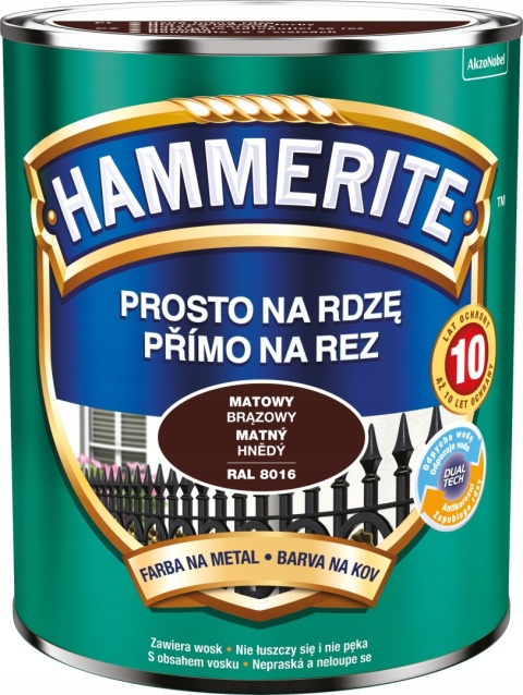 AKZO HAMMERITE Mat Brązowy 0,7L