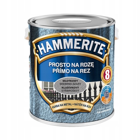 AKZO HAMMERITE Młotkowy Srebrno-Szary 0,25L
