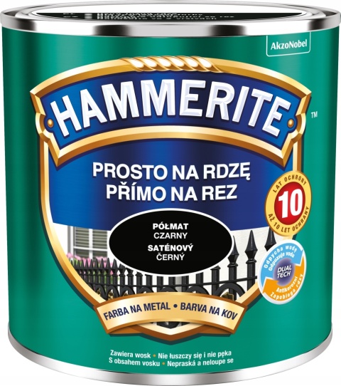 AKZO HAMMERITE Półmat Czarny 0,25L