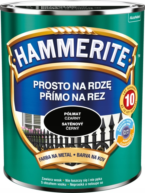 AKZO HAMMERITE Półmat Czarny 0,7L