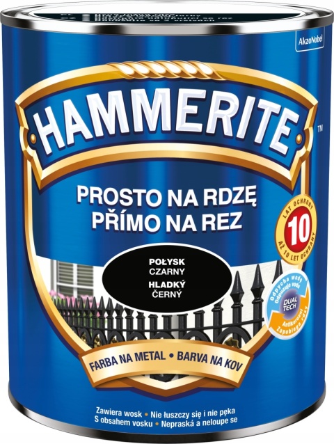 AKZO HAMMERITE Połysk Czarny 0,7L