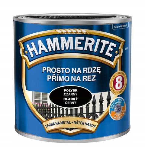 AKZO HAMMERITE Połysk Czarny 0,7L