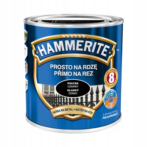 AKZO HAMMERITE Połysk Czarny 0,7L
