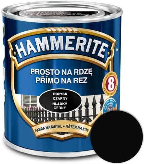 AKZO HAMMERITE Połysk Czarny 0,7L