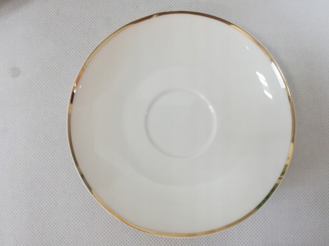 BELLA ZŁOTA LINIA FILIŻANKA 270 ML ZE SPODKIEM 15 CM PORCELANA KREMOWA W OPASCE NEW