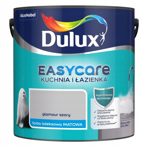 DULUX EASY CARE Kuch.&Łaz. Glamour szary 2,5L.