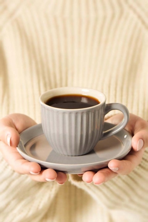 IB Laursen filiżanka ze spodkiem Mynte French Grey poj.135 ml