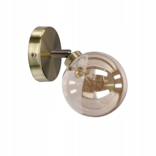 KINKIET RODIA PATYNOWY 1X40W G9 KLOSZ BURSZTYNOWY