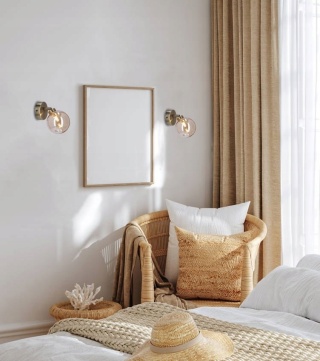 KINKIET RODIA PATYNOWY 1X40W G9 KLOSZ BURSZTYNOWY