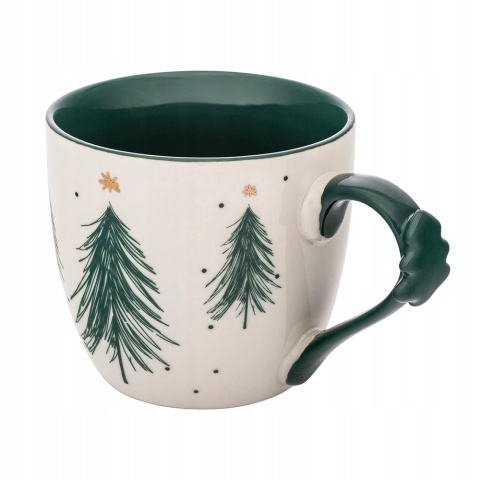 KUBEK CHOINKA ZIELONA NBC 460 ML Z DEKORACJĄ NA UCHU COLOR BOX