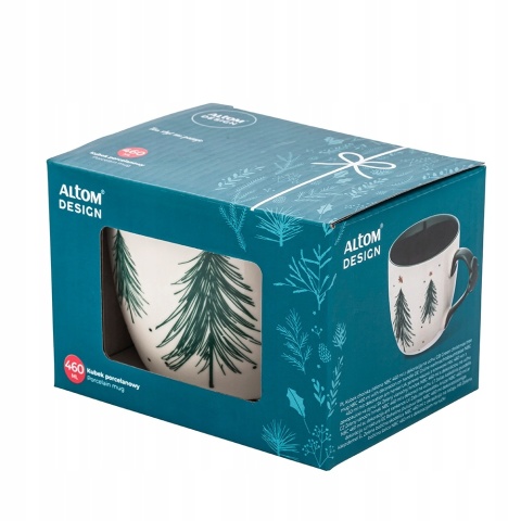 KUBEK CHOINKA ZIELONA NBC 460 ML Z DEKORACJĄ NA UCHU COLOR BOX