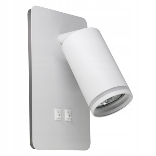 Kinkiet LED PARIS+1xGU10 biały z włącznikiem 1/20