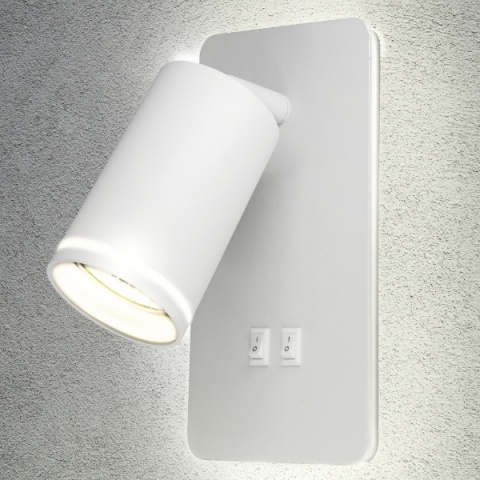 Kinkiet LED PARIS+1xGU10 biały z włącznikiem 1/20
