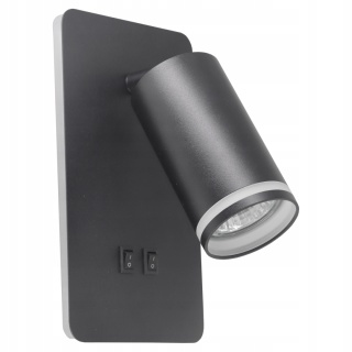 Kinkiet LED PARIS+1xGU10 czarny z włącznikiem 1/20