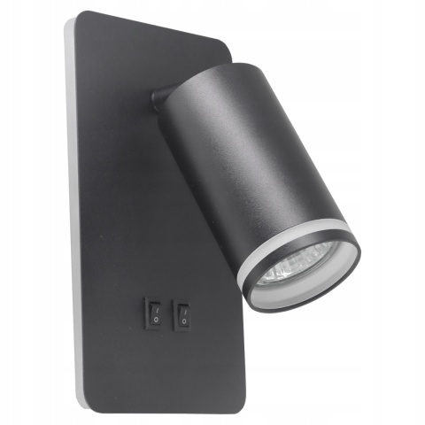 Kinkiet LED PARIS+1xGU10 czarny z włącznikiem 1/20