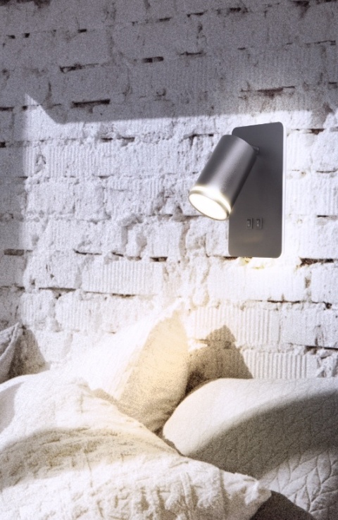 Kinkiet LED PARIS+1xGU10 czarny z włącznikiem 1/20