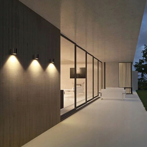 Kinkiet ogrod.Polux Boston BS801/G80 alum 1xGU10 owalny dol grafit