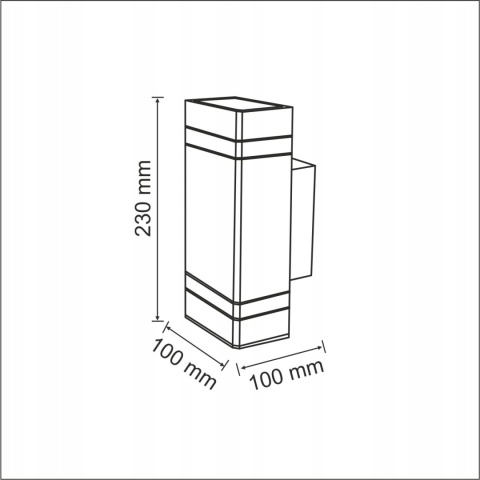 Kinkiet ogrodowy POlUX Gilbert Y218 2*GU10 prostokątny