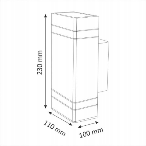 Kinkiet ogrodowy POlUX Gilbert Y218 2*GU10 prostokątny