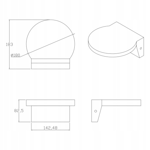 Kinkiet zewn. LED TESA R 4000K czarny