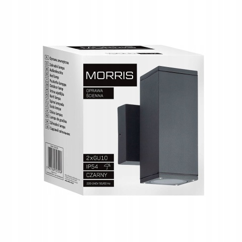 Kinkiet zewnętrzny MORRIS czarny 2xGU10