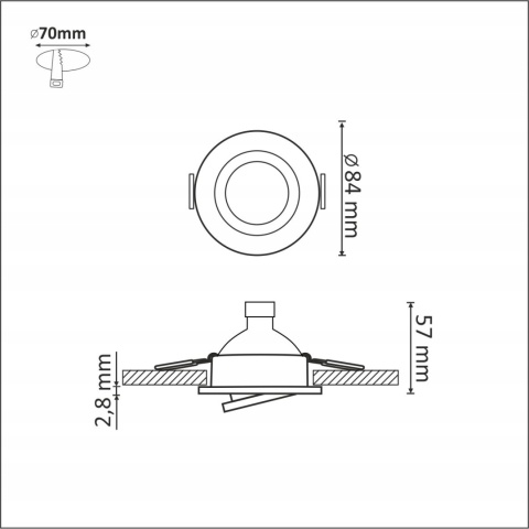 Oprawa LED POLUX OLAL-IO84WWS2-200 alum 3in1 satyn