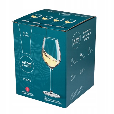 PLISSE KPL.4 KIELISZKÓW WINO 380ML