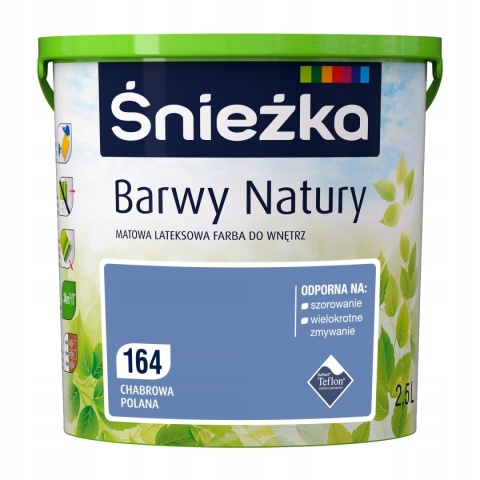 ŚNIEŻKA Barwy Natury Farba Lateksowa chabrowa polana 164 2,5L