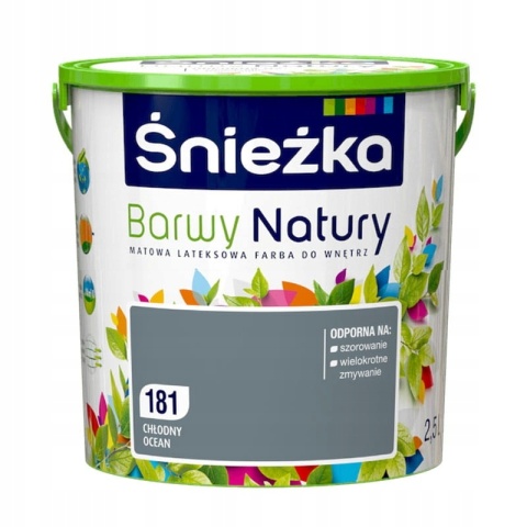 ŚNIEŻKA Barwy Natury Farba Lateksowa chłodny ocean 181 2,5L