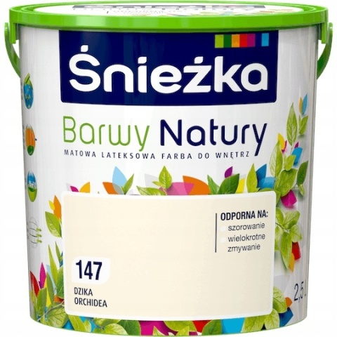 ŚNIEŻKA Barwy Natury Farba Lateksowa dzika orchidea 147 2,5L
