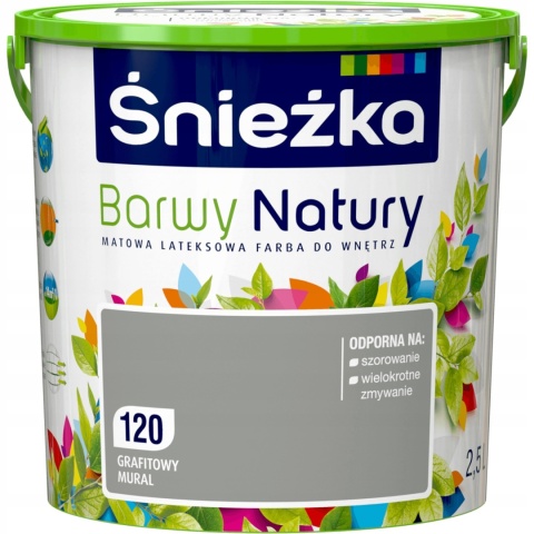 ŚNIEŻKA Barwy Natury Farba Lateksowa grafitowy mural 120 2,5L