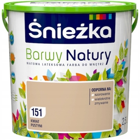 ŚNIEŻKA Barwy Natury Farba Lateksowa kwiat pustyni 151 2,5L
