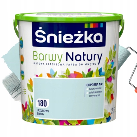 ŚNIEŻKA Barwy Natury Farba Lateksowa lazurowy brzeg 180 2,5L