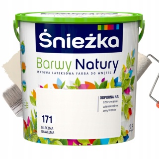 ŚNIEŻKA Barwy Natury Farba Lateksowa mleczna bawełna 171 2,5L